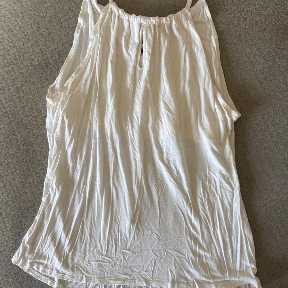 New York & Company Women's White Sleeveless Tops (2) L